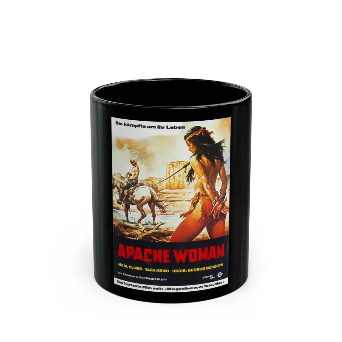 APACHE WOMAN 1976 Movie Poster - Black Coffee Mug - Go Mug Yourself