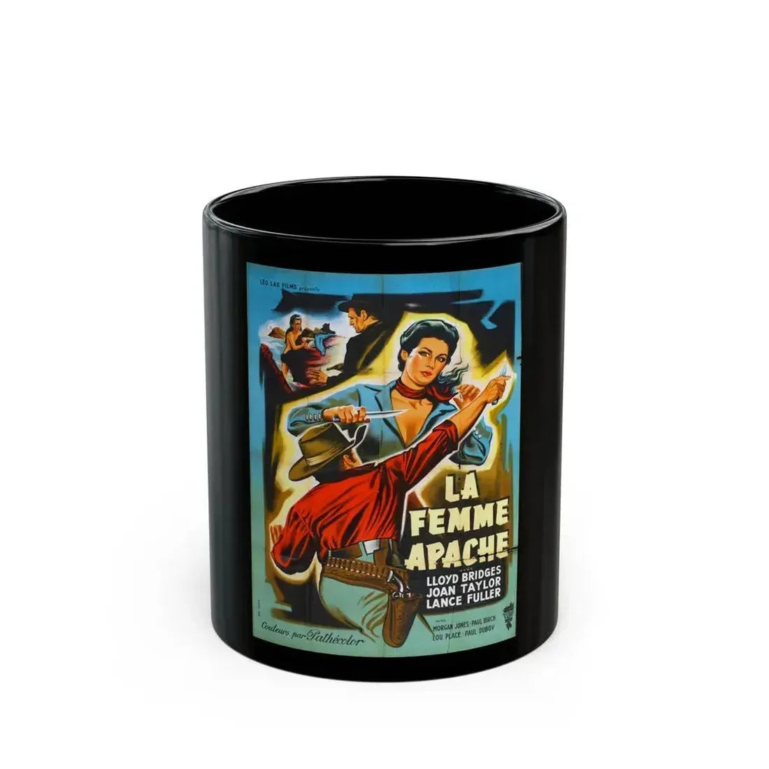 APACHE WOMAN (FRENCH) 1955 Movie Poster - Black Coffee Mug 11oz - Go Mug Yourself