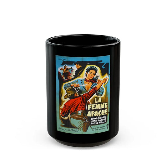 APACHE WOMAN (FRENCH) 1955 Movie Poster - Black Coffee Mug-15oz-Go Mug Yourself