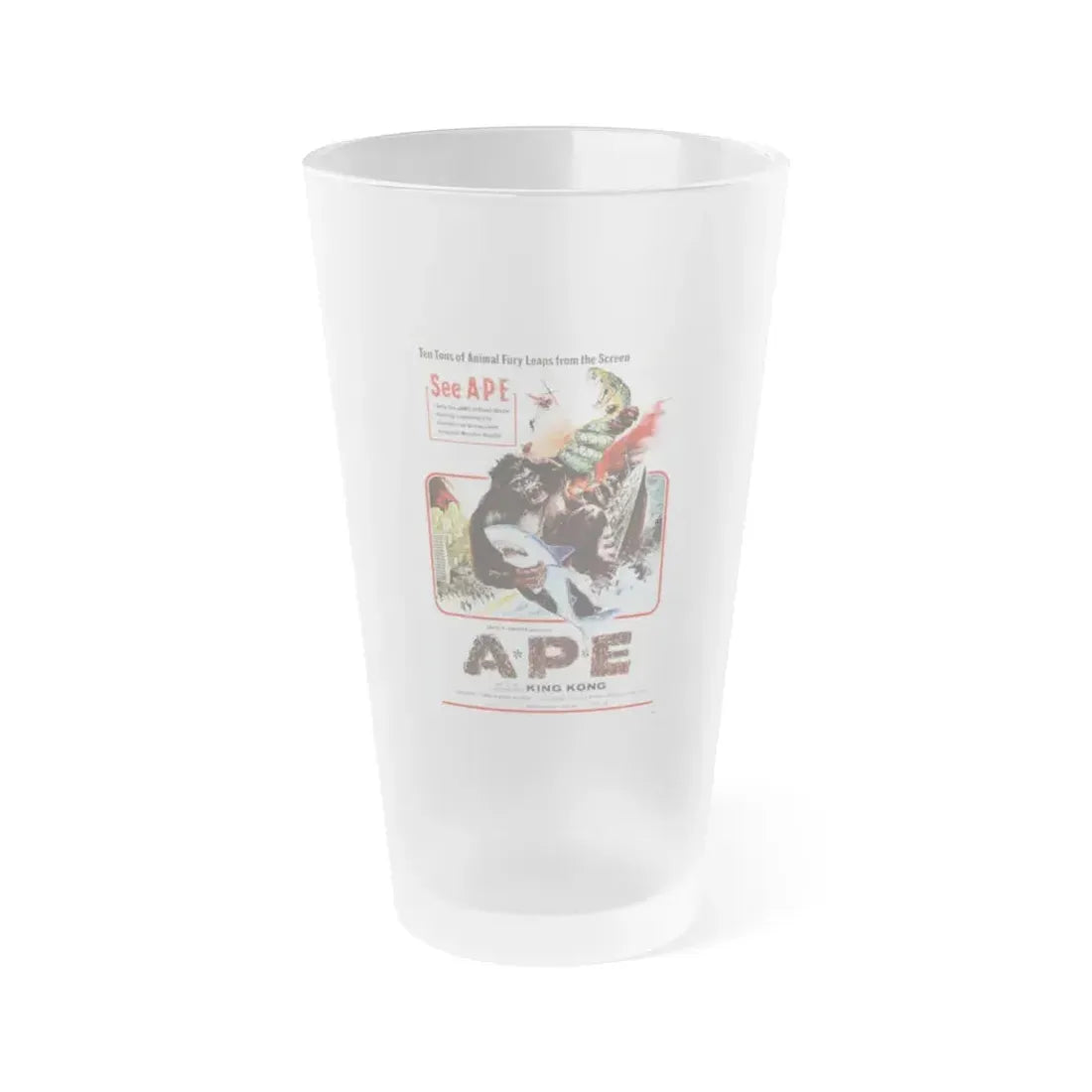 APE (KINGKONG, A-P-E) 1976 Movie Poster - Frosted Pint Glass 16oz Default Title - Go Mug Yourself