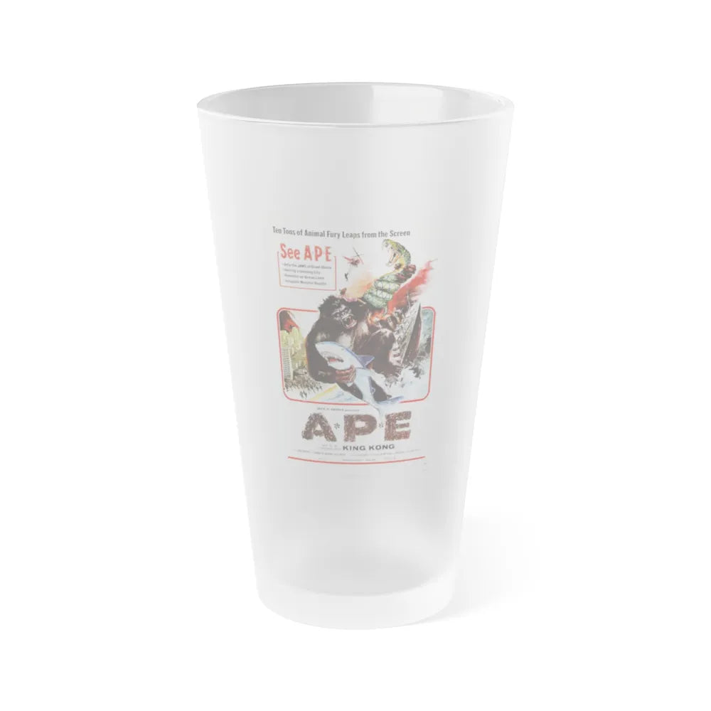 APE (KINGKONG, A-P-E) 1976 Movie Poster - Frosted Pint Glass 16oz-Go Mug Yourself