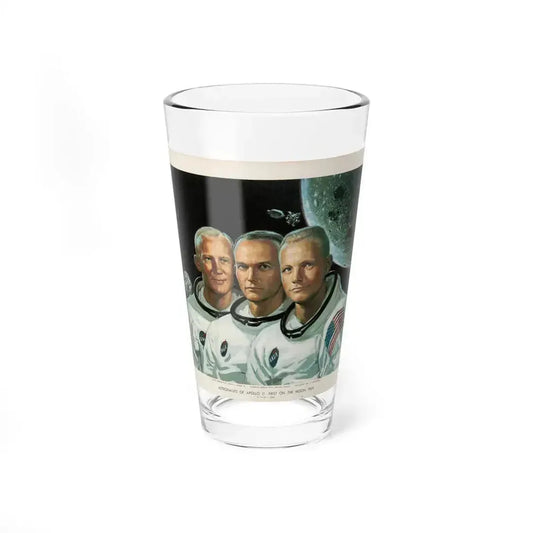 Apollo 11, Vintage Crew Color Lithograph, 1969 (Magazine Illustration) Pint Glass 16oz 16oz - Go Mug Yourself