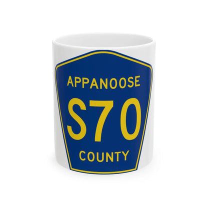 Appanoose County Route S70 IA (Iowa) (Road Sign) White Coffee Mug 11oz - Go Mug Yourself