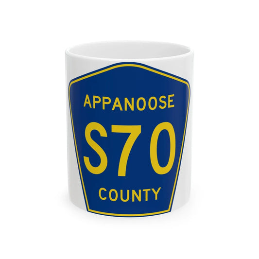Appanoose County Route S70 IA (Iowa) (Road Sign) White Coffee Mug 11oz - Go Mug Yourself