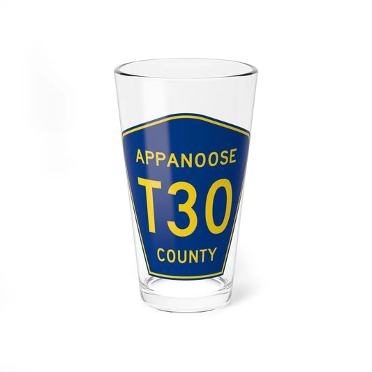 Appanoose County Route T30 IA (Iowa) (Road Sign) Pint Glass 16oz 16oz - Go Mug Yourself