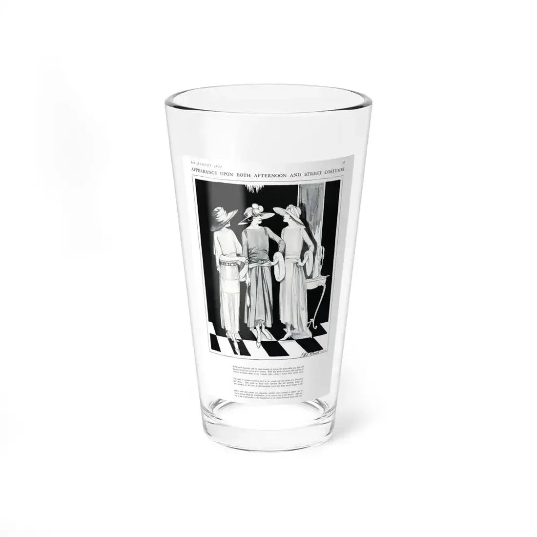 Appearance Upon Both Afternoon, Harper's Bazaar, August 1922 (Magazine Illustration) Pint Glass 16oz 16oz - Go Mug Yourself