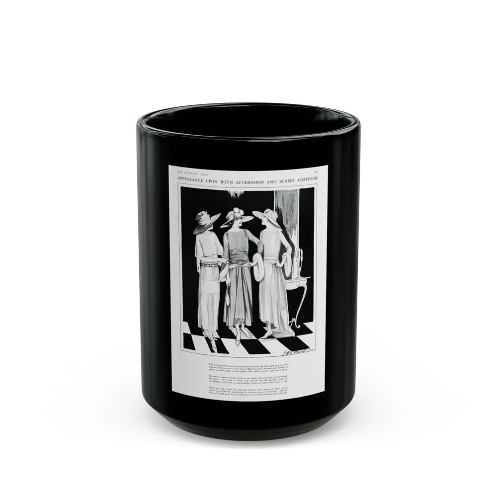 Appearance Upon Both Afternoon, Harper's Bazaar, August 1922 - Black Coffee Mug-15oz-Go Mug Yourself