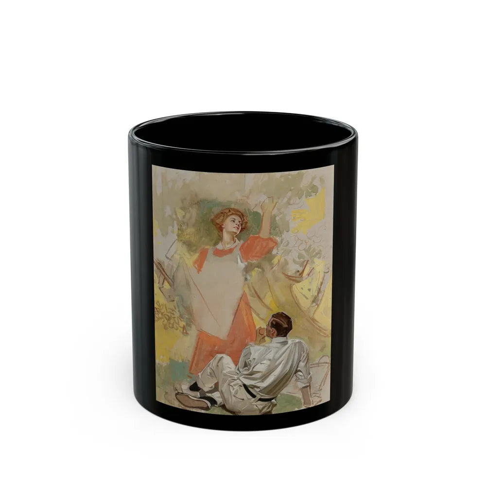 Apple Picking, Success Magazine cover study, circa 1908 - Black Coffee Mug-11oz-Go Mug Yourself