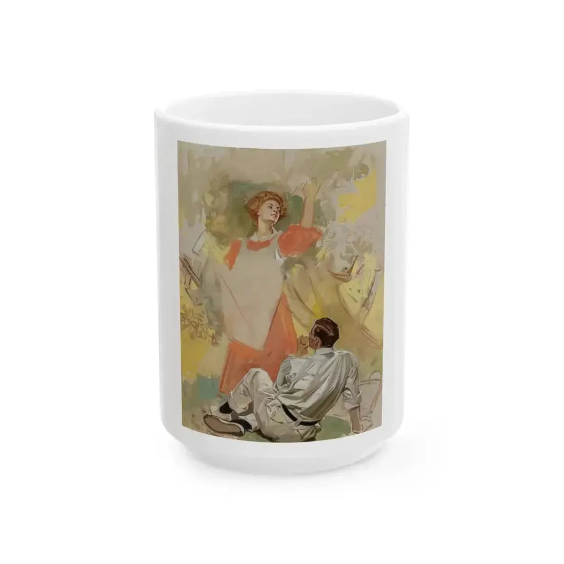 Apple Picking, Success Magazine cover study, circa 1908 - White Coffee Mug 15oz - Go Mug Yourself
