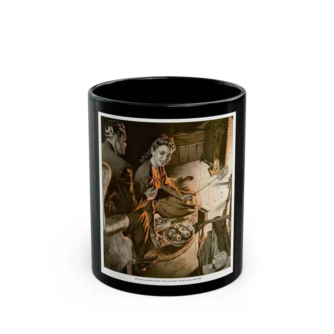 Apples And Popcorn, 1942 - Black Coffee Mug 11oz - Go Mug Yourself