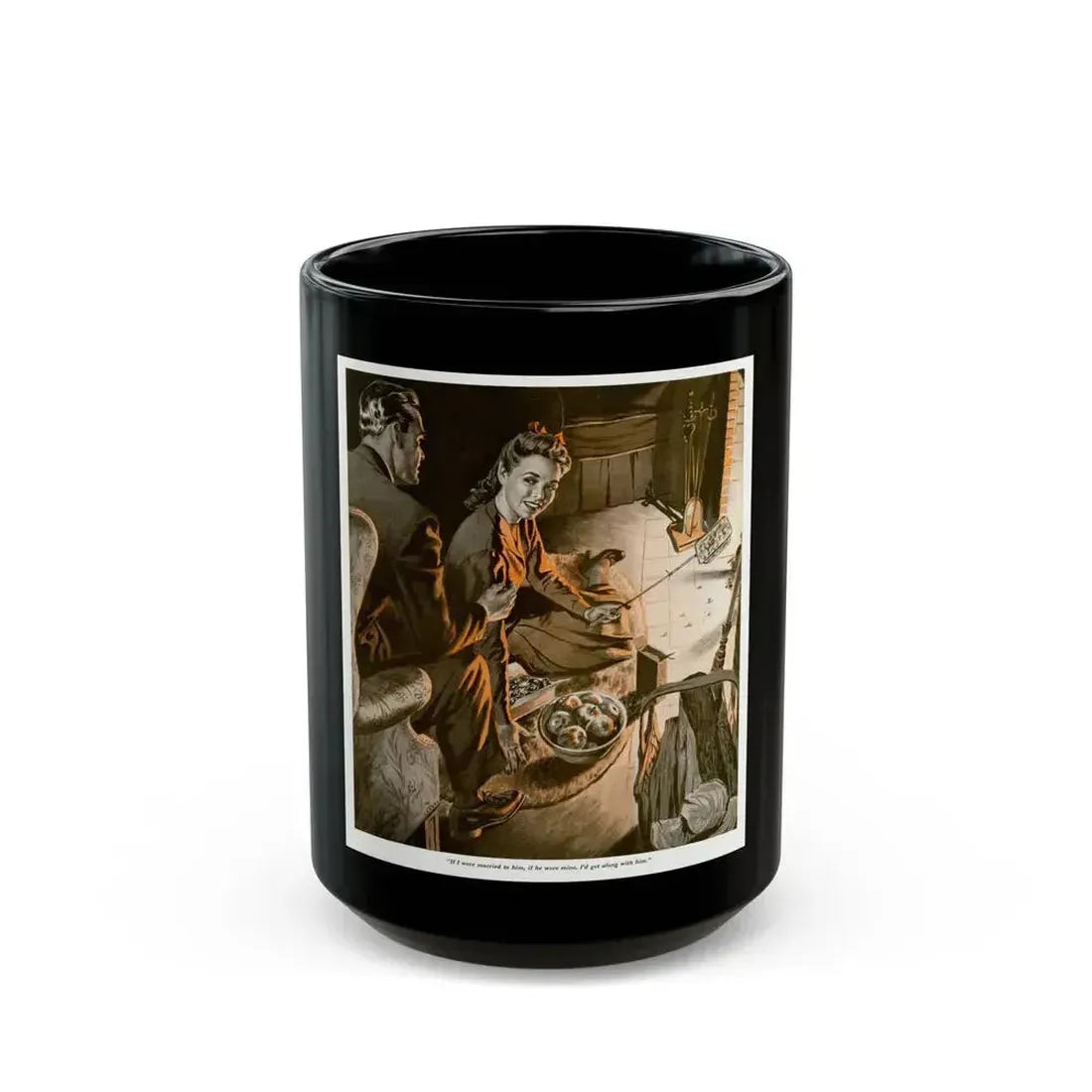Apples And Popcorn, 1942 - Black Coffee Mug 15oz - Go Mug Yourself