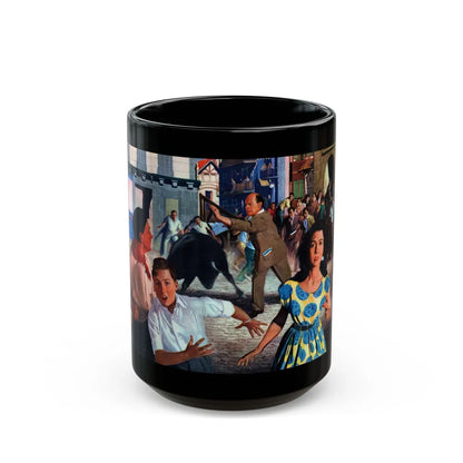 Appointment in Pamplona, John Bull magazine, April 2, 1955 - Black Coffee Mug-15oz-Go Mug Yourself