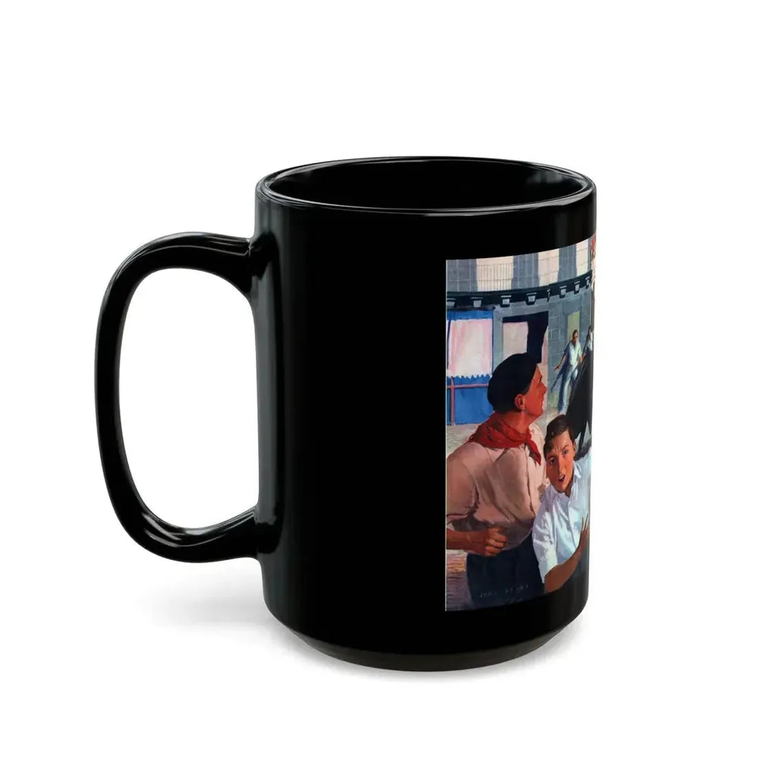 Appointment in Pamplona, John Bull magazine, April 2, 1955 - Black Coffee Mug - Go Mug Yourself
