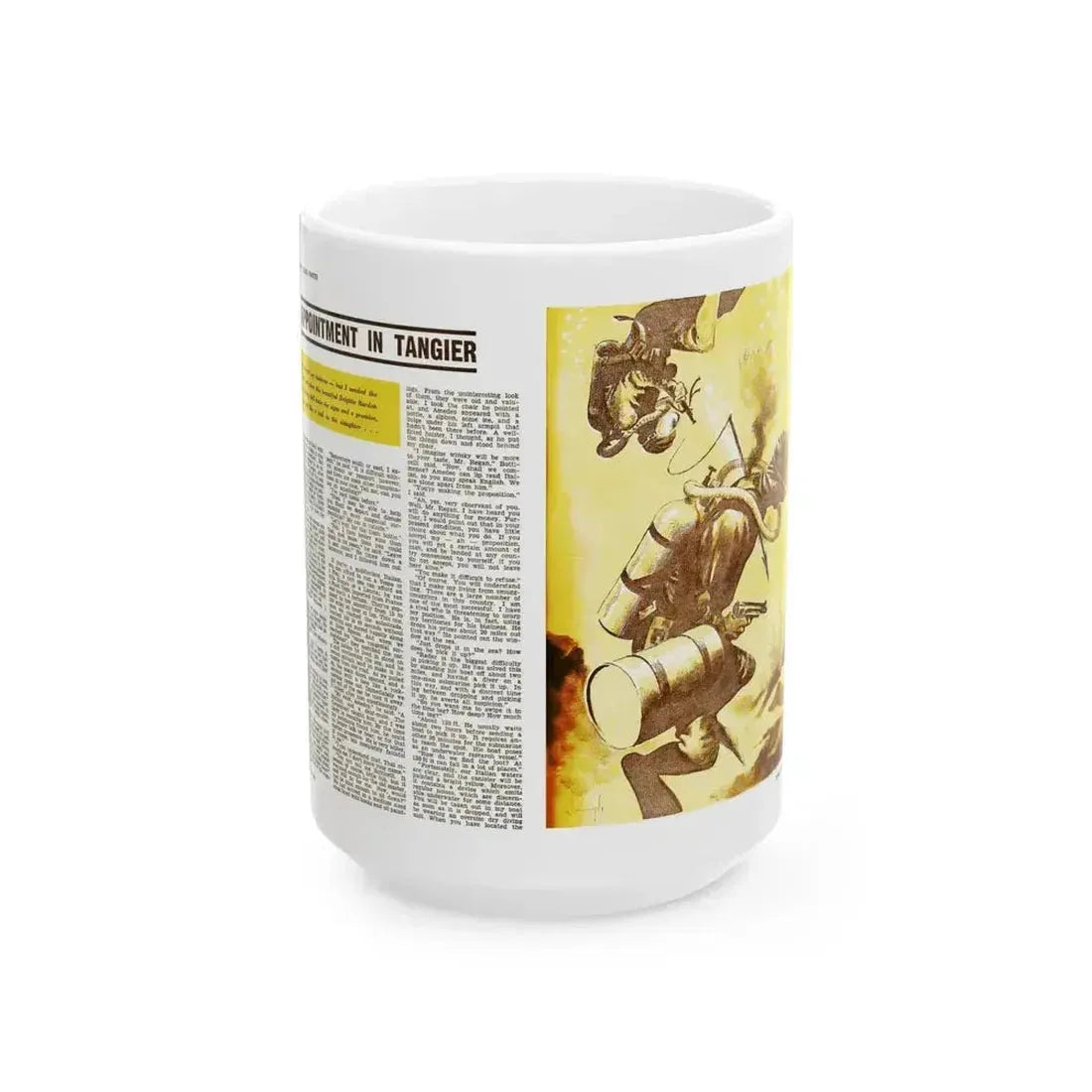 Appointment In Tangier, Adam magazine, June 1961 - White Coffee Mug 15oz - Go Mug Yourself