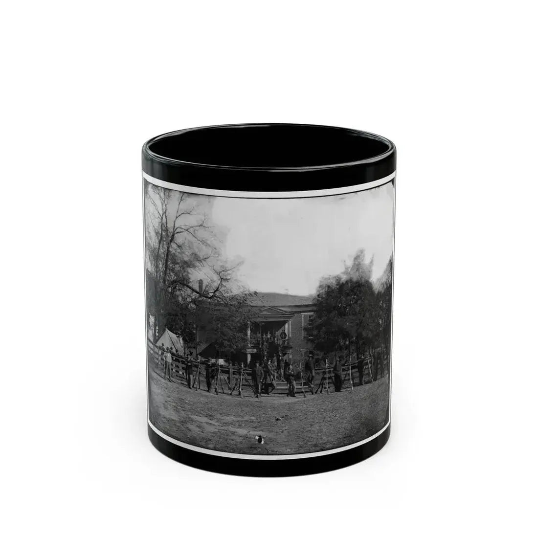 Appomattox Court House, Va. Federal Soldiers At The Courthouse (U.S. Civil War) Black Coffee Mug 11oz - Go Mug Yourself