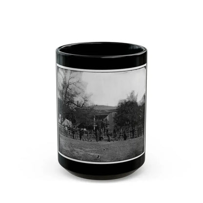 Appomattox Court House, Va. Federal Soldiers At The Courthouse (U.S. Civil War) Black Coffee Mug 15oz - Go Mug Yourself