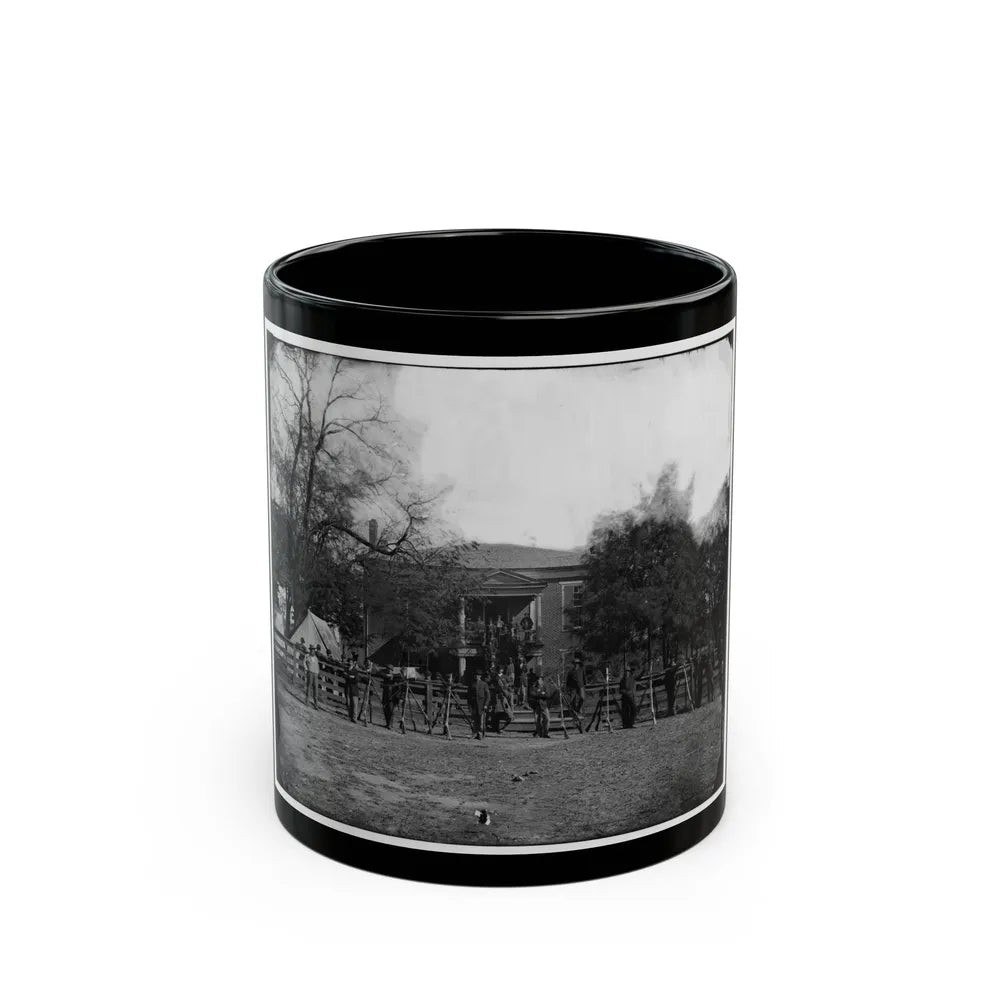 Appomattox Court House, Va. Federal Soldiers At The Courthouse (U.S. Civil War) Black Coffee Mug-11oz-Go Mug Yourself