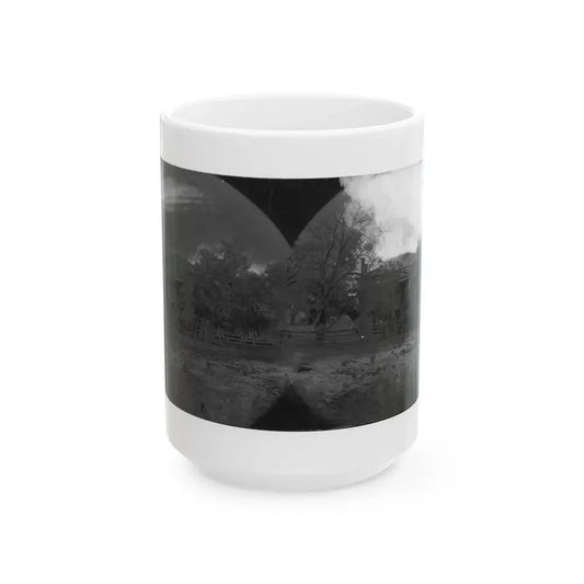 Appomattox Court House, Virginia. View Of Court House And Soldiers (U.S. Civil War) White Coffee Mug 15oz - Go Mug Yourself