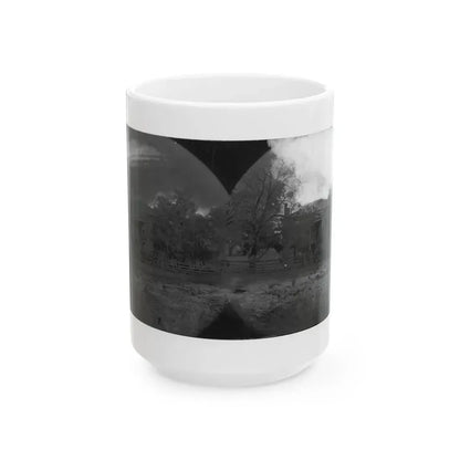 Appomattox Court House, Virginia. View Of Court House And Soldiers (U.S. Civil War) White Coffee Mug 15oz - Go Mug Yourself