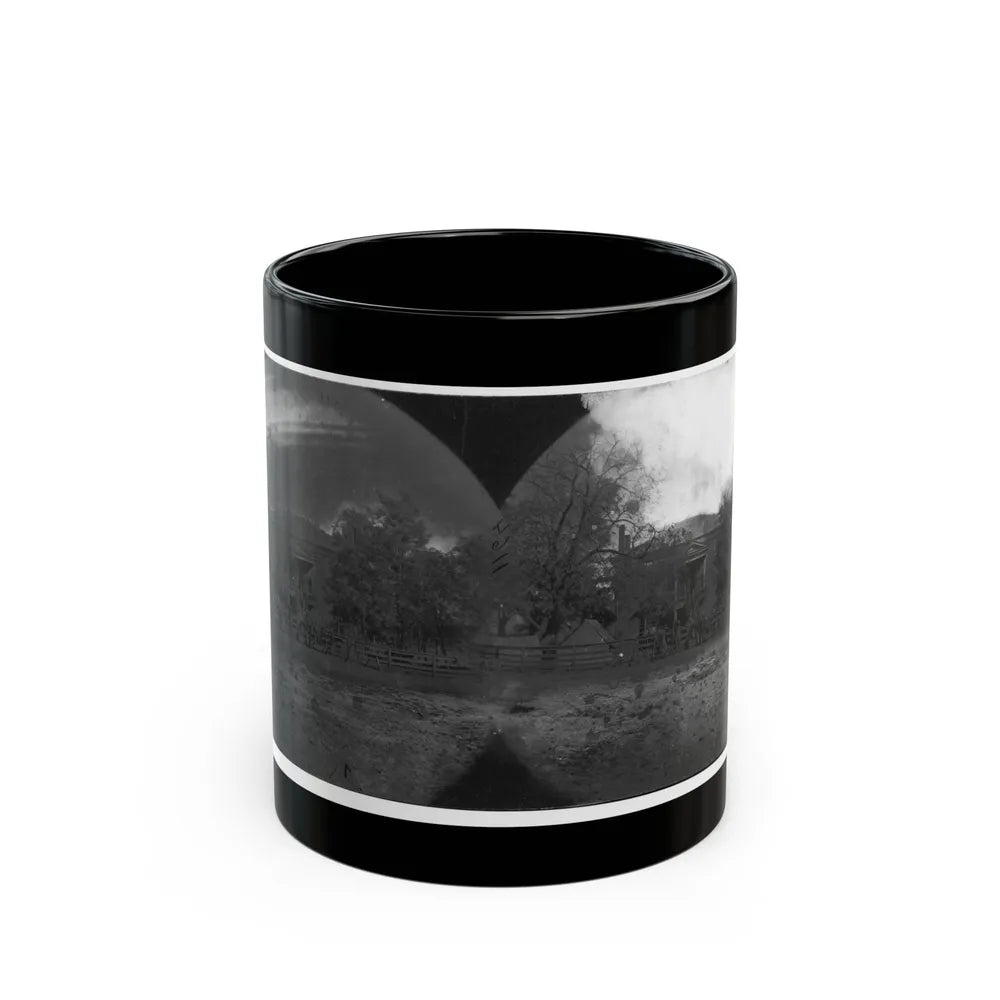 Appomattox Court House, Virginia. View Of Court House And Soldiers (U.S. Civil War) Black Coffee Mug-11oz-Go Mug Yourself