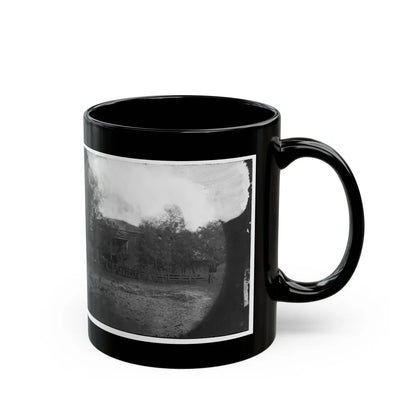 Appomattox Court House, Virginia. View Of Court House And Soldiers (U.S. Civil War) Black Coffee Mug-Go Mug Yourself