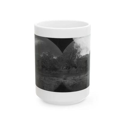 Appomattox Court House, Virginia. View Of Court House And Soldiers (U.S. Civil War) White Coffee Mug-15oz-Go Mug Yourself