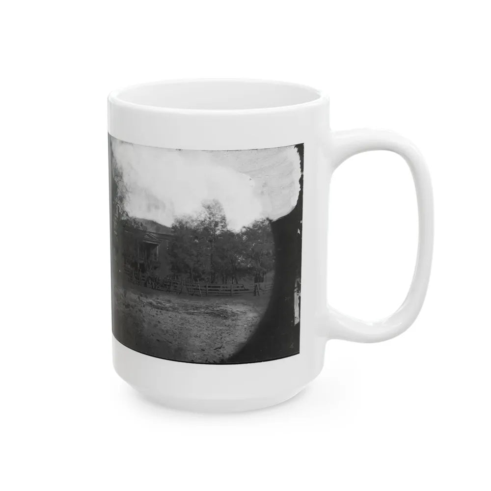 Appomattox Court House, Virginia. View Of Court House And Soldiers (U.S. Civil War) White Coffee Mug-Go Mug Yourself