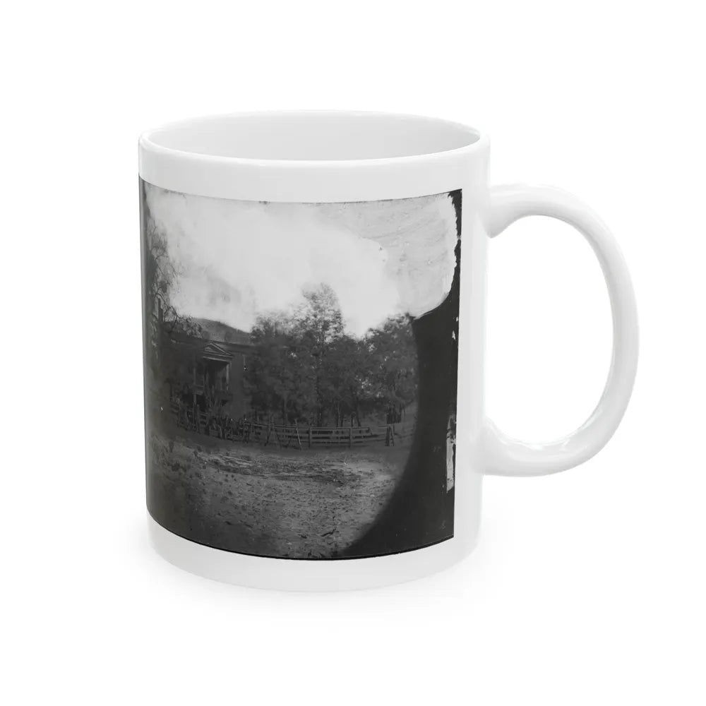 Appomattox Court House, Virginia. View Of Court House And Soldiers (U.S. Civil War) White Coffee Mug-Go Mug Yourself