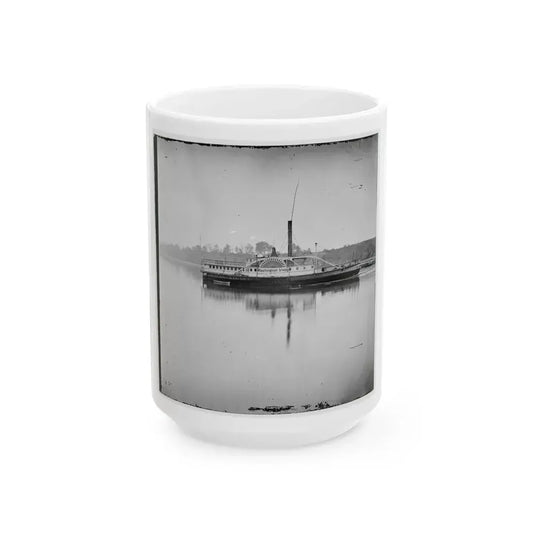 Appomattox River, Va.  U.S.S. Transport Washington Irving (U.S. Civil War) White Coffee Mug 15oz - Go Mug Yourself
