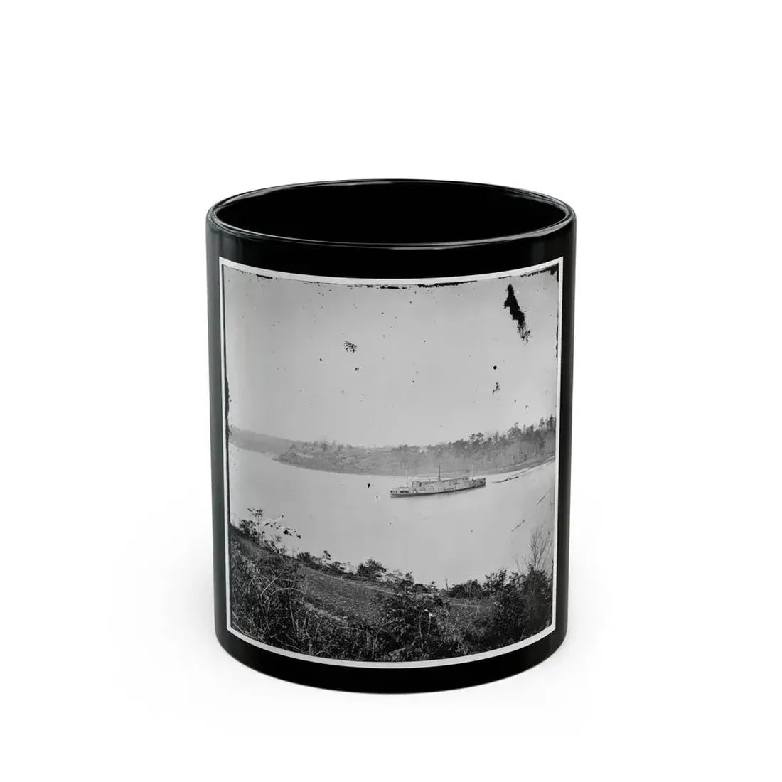 Appomattox River, Virginia. Boat On The Appomattox River-2 (U.S. Civil War) Black Coffee Mug 11oz - Go Mug Yourself