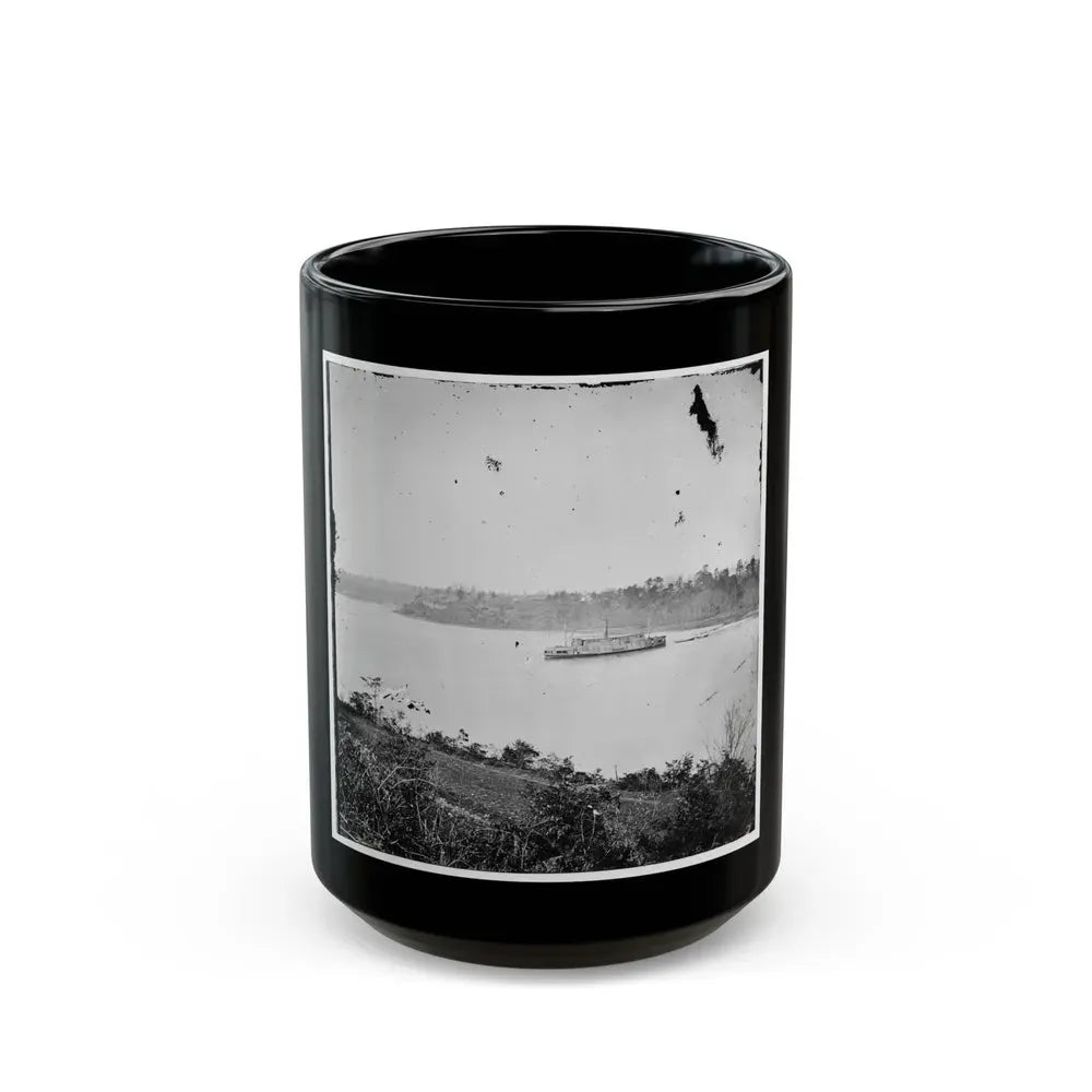 Appomattox River, Virginia. Boat On The Appomattox River-2 (U.S. Civil War) Black Coffee Mug 15oz - Go Mug Yourself