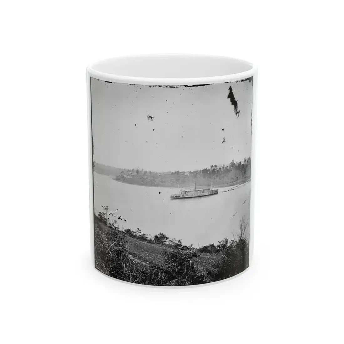 Appomattox River, Virginia. Boat On The Appomattox River-2 (U.S. Civil War) White Coffee Mug 11oz - Go Mug Yourself