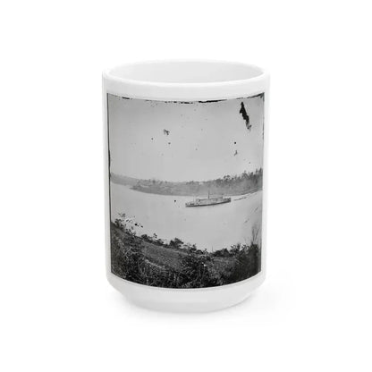 Appomattox River, Virginia. Boat On The Appomattox River-2 (U.S. Civil War) White Coffee Mug 15oz - Go Mug Yourself