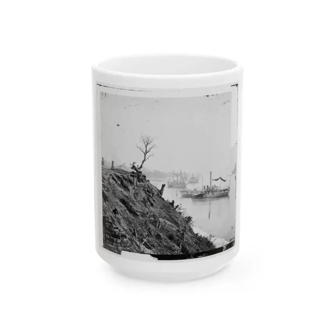 Appomattox River, Virginia. Boat On The Appomattox River-3 (U.S. Civil War) White Coffee Mug 15oz - Go Mug Yourself