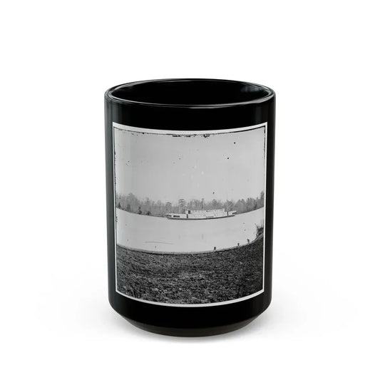 Appomattox River, Virginia. Boat On The Appomattox River (U.S. Civil War) Black Coffee Mug 15oz - Go Mug Yourself