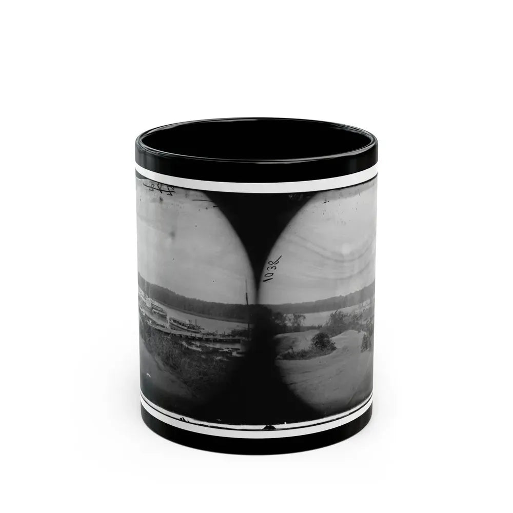Appomattox River, Virginia. Medical Supply Boat Planter (U.S. Civil War) Black Coffee Mug 11oz - Go Mug Yourself