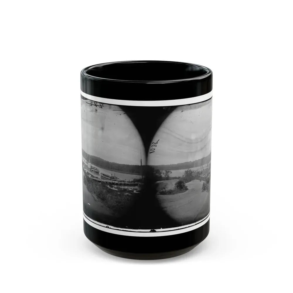 Appomattox River, Virginia. Medical Supply Boat Planter (U.S. Civil War) Black Coffee Mug 15oz - Go Mug Yourself