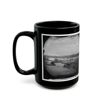 Appomattox River, Virginia. Medical Supply Boat Planter (U.S. Civil War) Black Coffee Mug - Go Mug Yourself