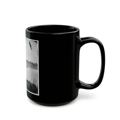 Appomattox River, Virginia. Boat On The Appomattox River-2 (U.S. Civil War) Black Coffee Mug-Go Mug Yourself