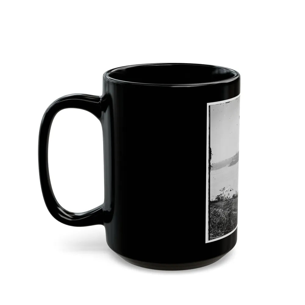 Appomattox River, Virginia. Boat On The Appomattox River-2 (U.S. Civil War) Black Coffee Mug-Go Mug Yourself