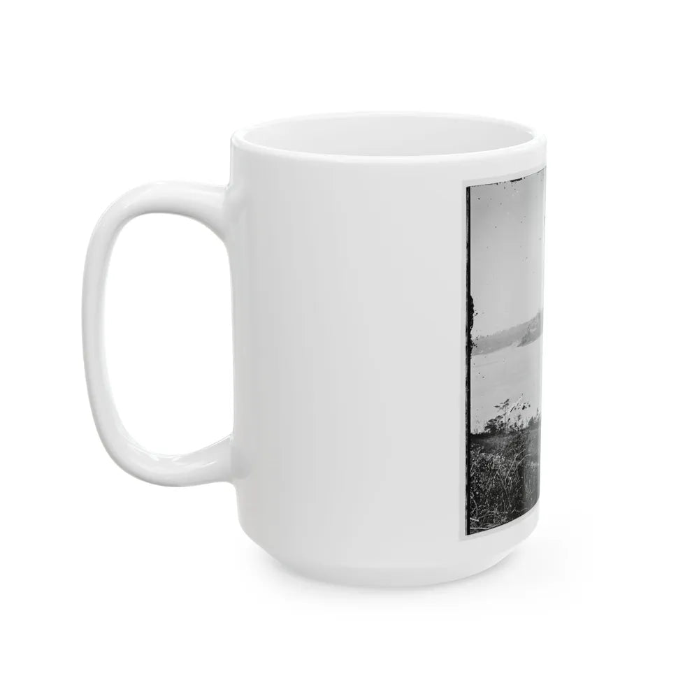 Appomattox River, Virginia. Boat On The Appomattox River-2 (U.S. Civil War) White Coffee Mug-Go Mug Yourself