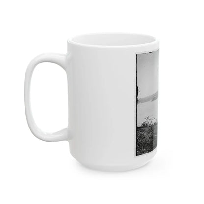 Appomattox River, Virginia. Boat On The Appomattox River-2 (U.S. Civil War) White Coffee Mug-Go Mug Yourself