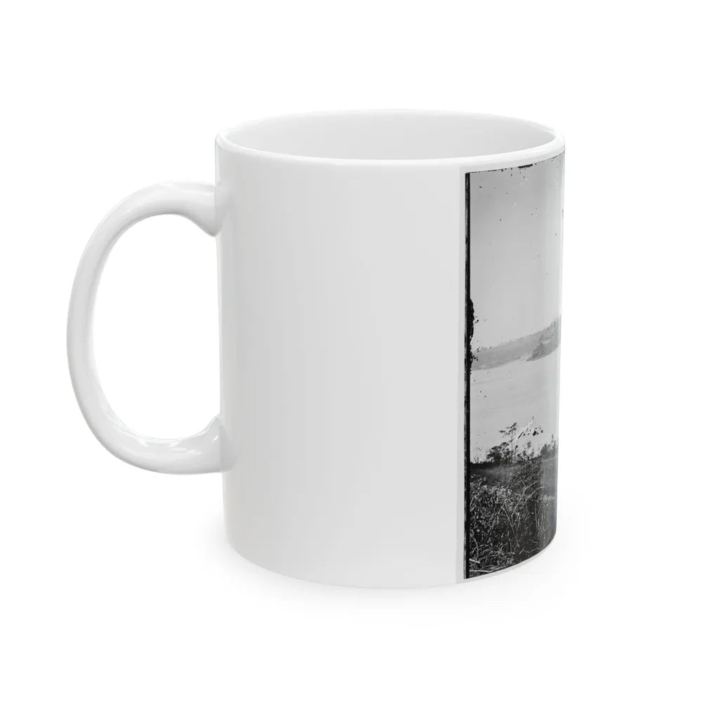 Appomattox River, Virginia. Boat On The Appomattox River-2 (U.S. Civil War) White Coffee Mug-Go Mug Yourself