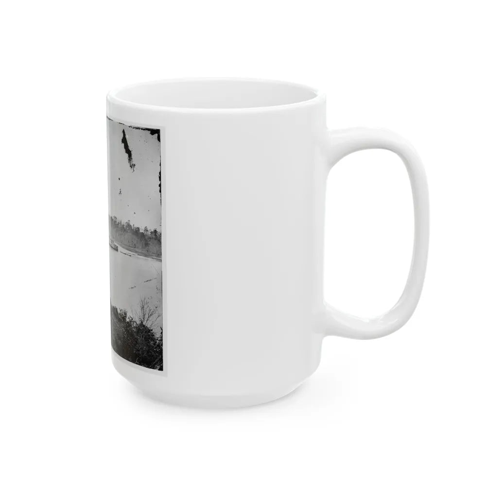 Appomattox River, Virginia. Boat On The Appomattox River-2 (U.S. Civil War) White Coffee Mug-Go Mug Yourself