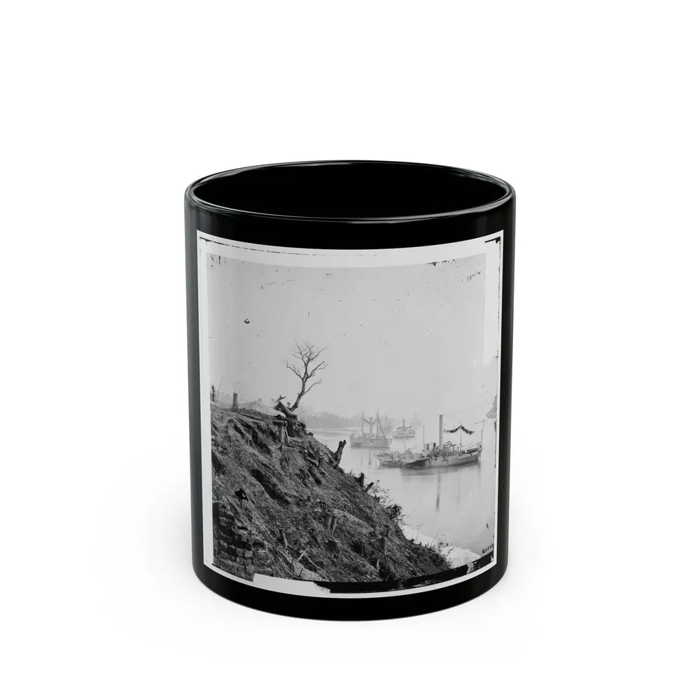 Appomattox River, Virginia. Boat On The Appomattox River-3 (U.S. Civil War) Black Coffee Mug-11oz-Go Mug Yourself