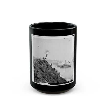 Appomattox River, Virginia. Boat On The Appomattox River-3 (U.S. Civil War) Black Coffee Mug-15oz-Go Mug Yourself