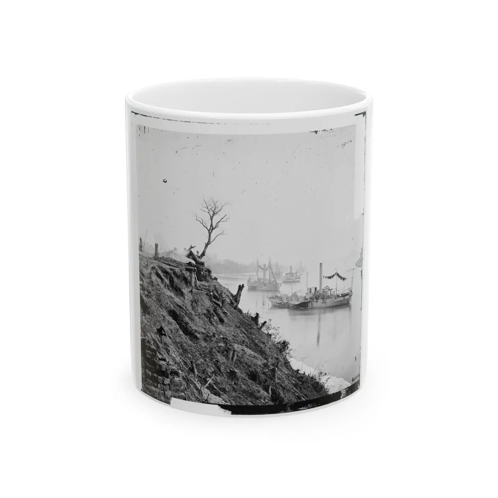 Appomattox River, Virginia. Boat On The Appomattox River-3 (U.S. Civil War) White Coffee Mug-11oz-Go Mug Yourself