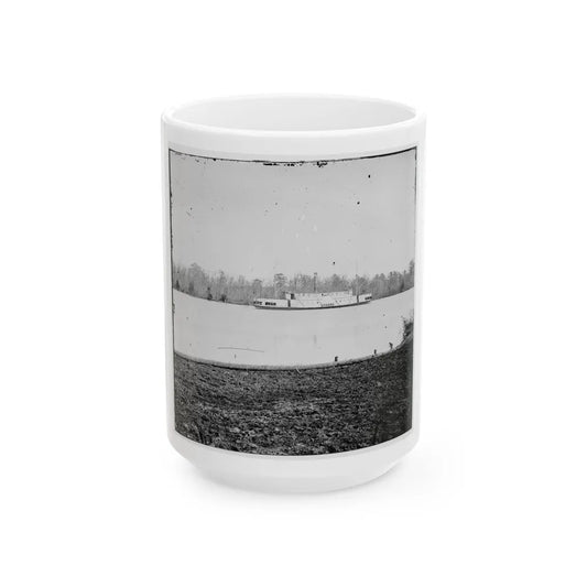 Appomattox River, Virginia. Boat On The Appomattox River (U.S. Civil War) White Coffee Mug-15oz-Go Mug Yourself