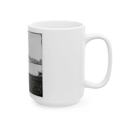 Appomattox River, Virginia. Boat On The Appomattox River (U.S. Civil War) White Coffee Mug-Go Mug Yourself