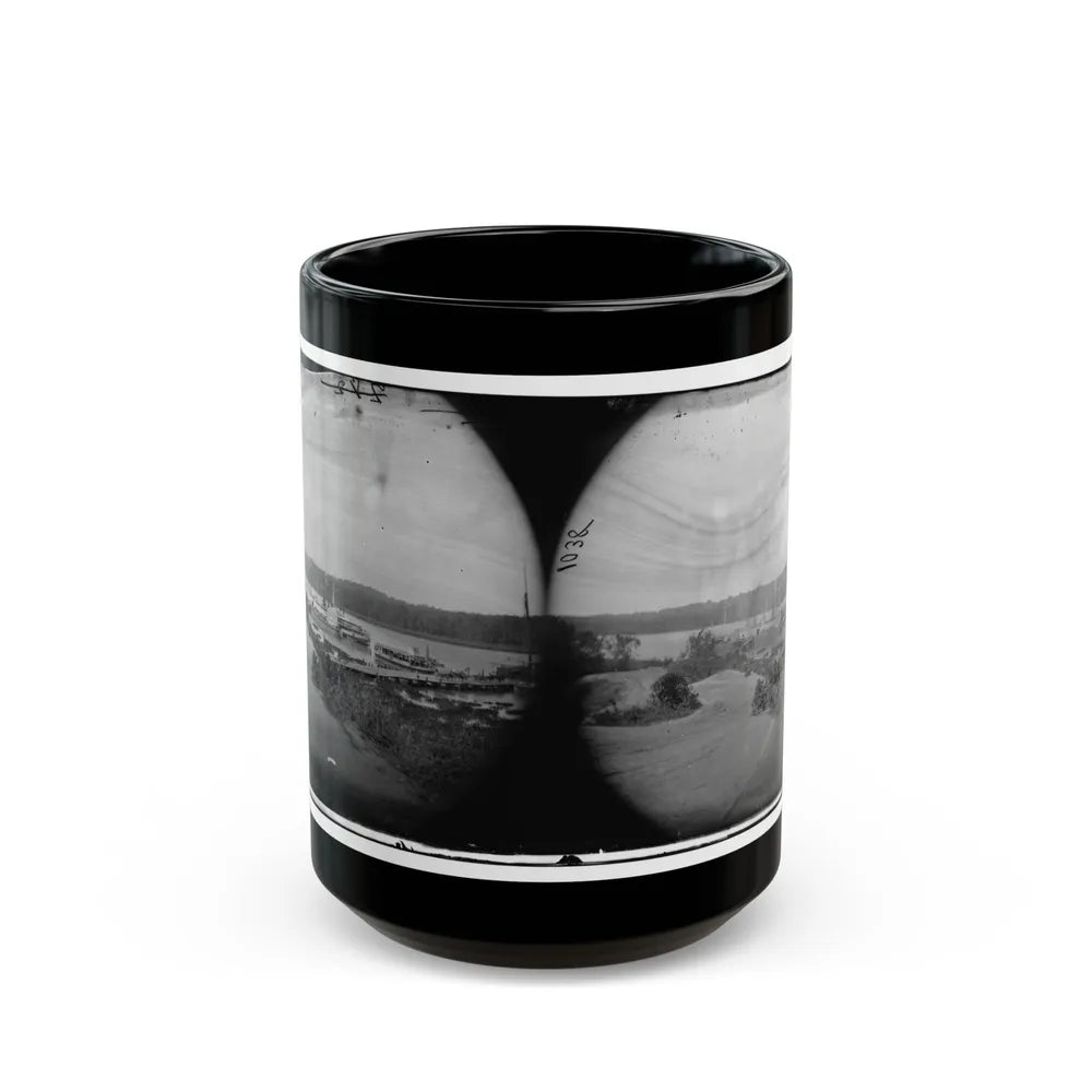 Appomattox River, Virginia. Medical Supply Boat Planter (U.S. Civil War) Black Coffee Mug-15oz-Go Mug Yourself